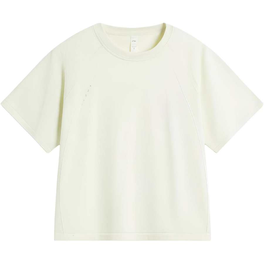 Li-Ning Li Ning Fitness Series Drop Shoulder Sleeve Short Sleeved T Shirts Women's Creamy Yellow