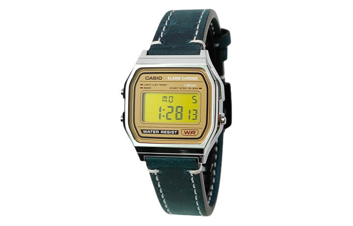CASIO CASIO Custom Collection Electronic Movement Leather Strap Watch Men's Watches Gold Dial