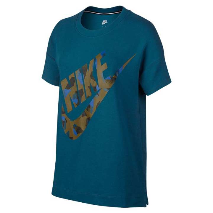 Nike Nike T Shirts Women's Blue Crew Neck Moderate