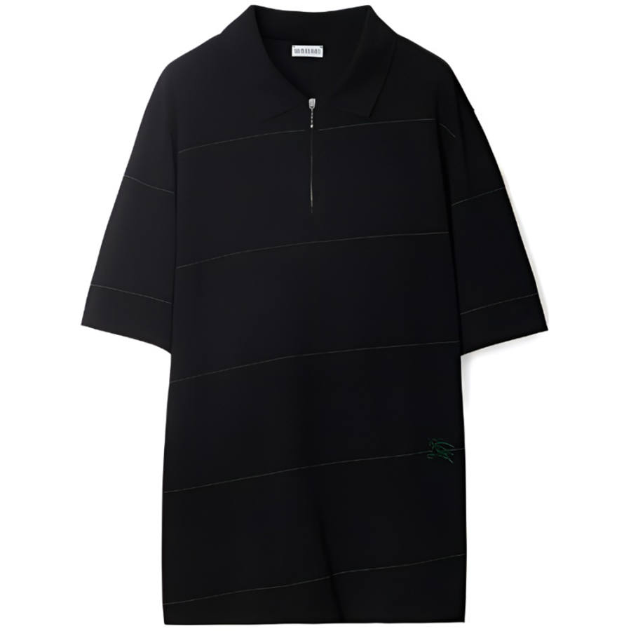Burberry Striped Logo Embroidered Polo Shirt