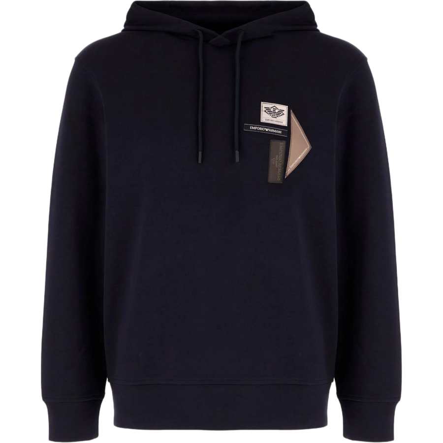 Emporio Armani Logo Patch Drawstring Hoodie