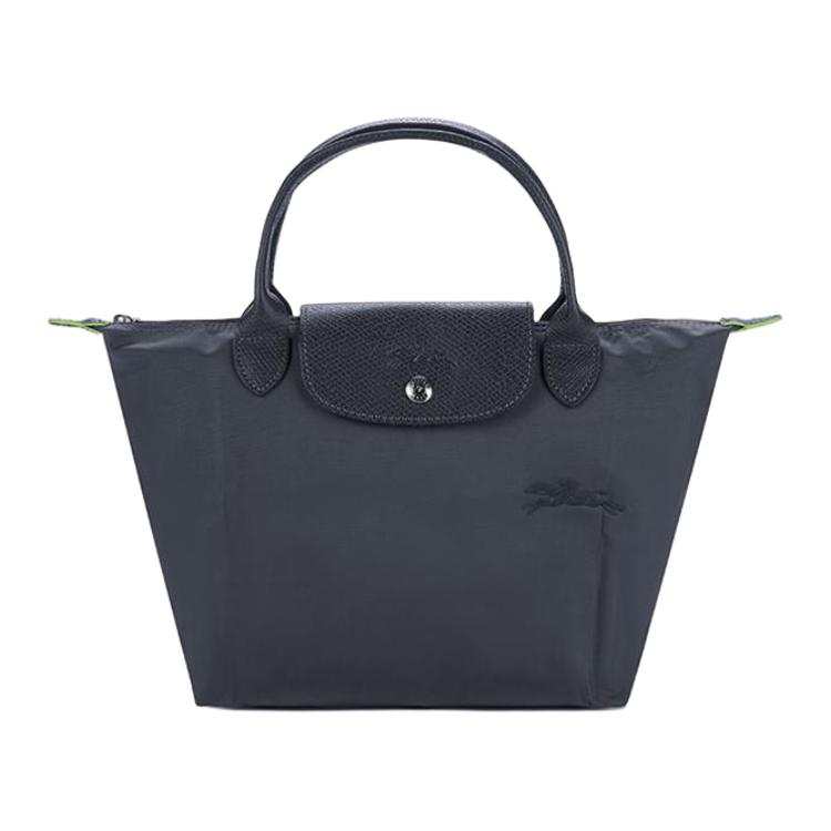 LONGCHAMP Le Pliage Green Eco Friendly Canvas With Leather Tote Dumpling Bag Handbag Small Women's Graphite Gray