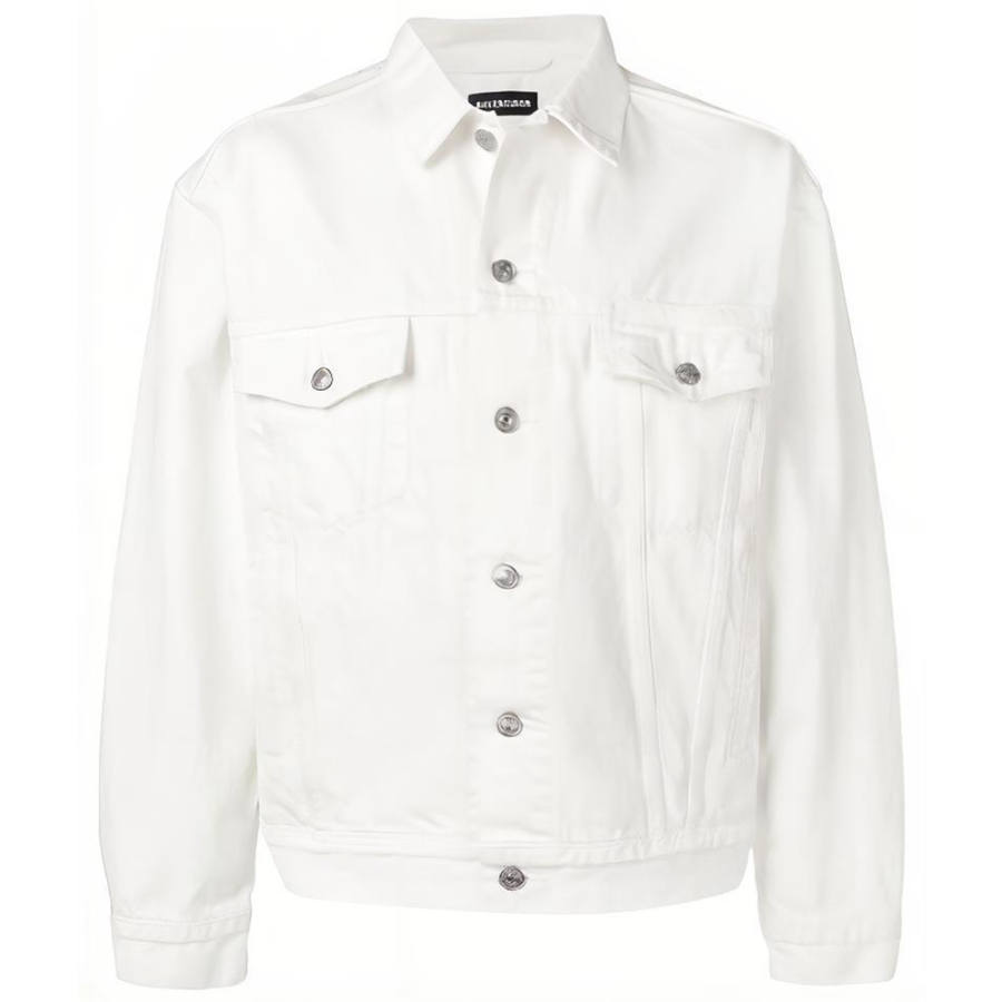Balenciaga Men's Embroidered Logo Japanese Denim Jacket