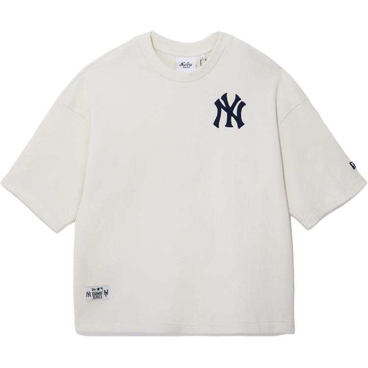 New Era T Shirts Unisex Ivory White Crew Neck Moderate