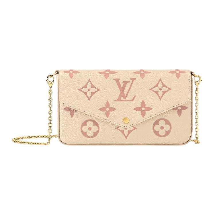 LOUIS VUITTON Pochette Felicie Embossed Soft Grain Cow Leather 3 in 1 Chain Bag, Crossbody Bag, Shoulder Bag Small