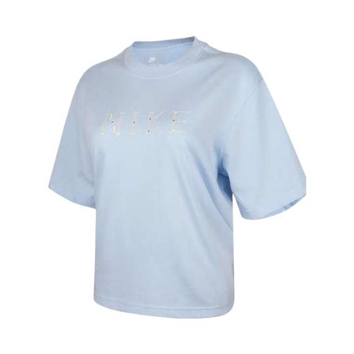 Nike Nike T Shirts Women's Blue Crew Neck Moderate