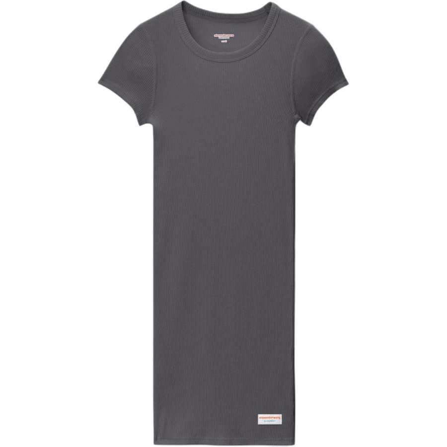 Alexander Wang Short Sleeved Dresses Women's Gray Crew Neck Moderate Short Skirt