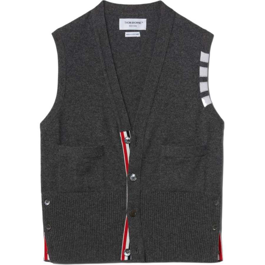 THOM BROWNE Tank Tops Men's Medium Gray V Neck Moderate Other
