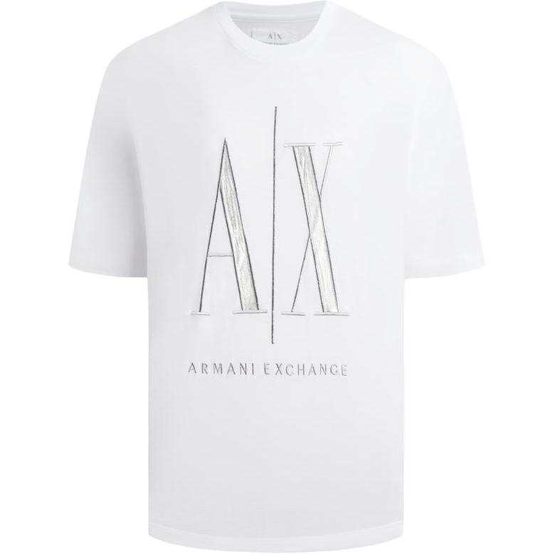ARMANI EXCHANGE T Shirts Men's White Crew Neck Moderate Straight Fit
