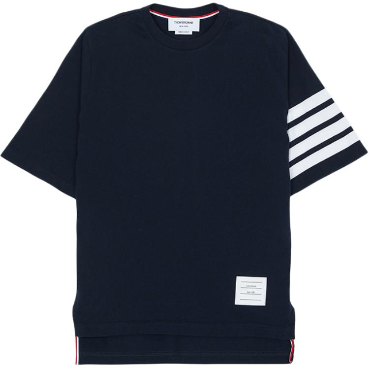 THOM BROWNE 4 Bar Striped Crewneck Jersey T Shirt