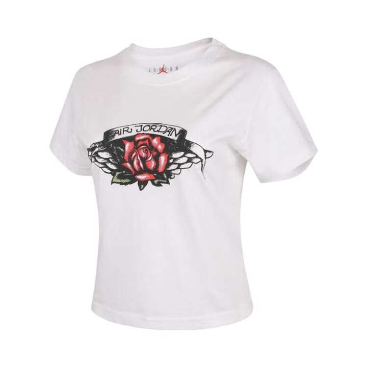 Jordan Jordan GFX T Shirts Women's White Crew Neck Moderate