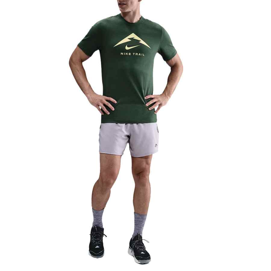 Nike Nike Dri Fit T Shirts Men's Green Crew Neck Moderate