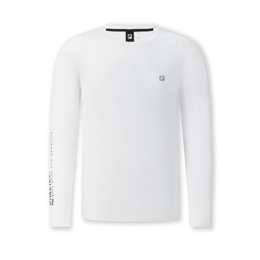 FILA Fitness T Shirts Men's Bright White Crew Neck Moderate Straight Fit