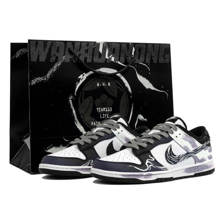Nike Nike Dunk Retro 'Black' Wan Hua Tang, Cang, Shopping Bag Slip Resistant Abrasion Resistant