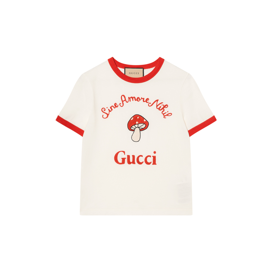 GUCCI T Shirts Women's Ecru Crew Neck Moderate