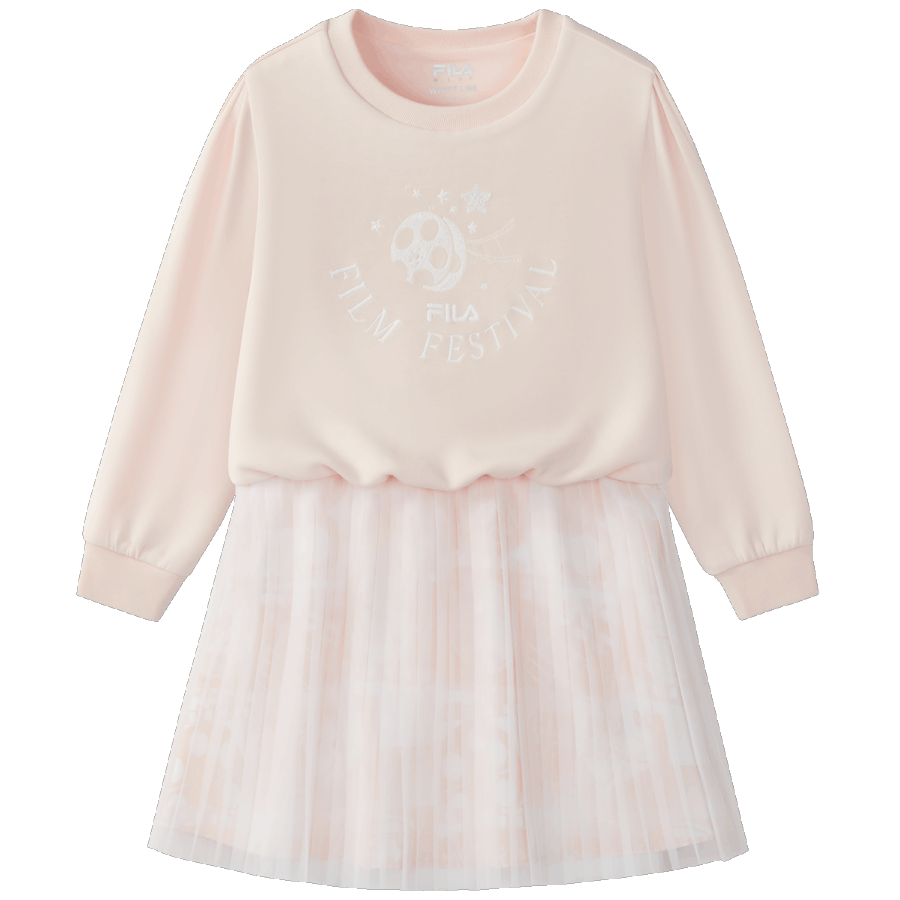 FILA KIDS Knitted Fabric Dress Light Orange Pink Kids'