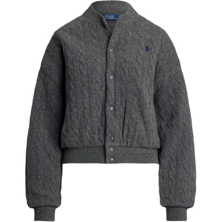Polo Ralph Lauren Logo Embroidered Cable Knit Cardigan