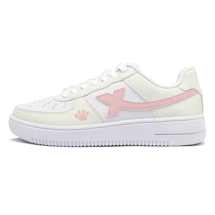XTEP Air Force 1 Cushioning, Wear Resistant Low top Skateboard Shoes Women's Beige Pink