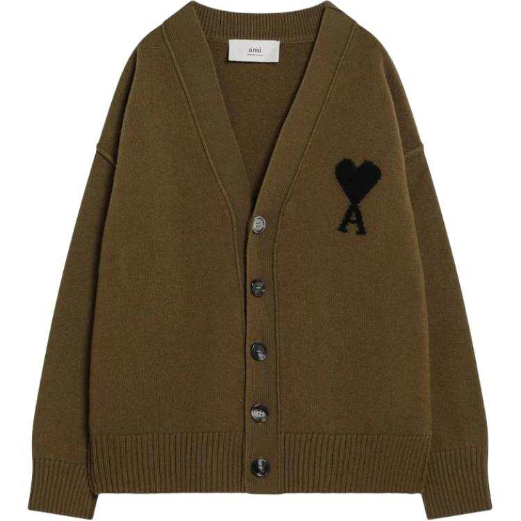 AMIPARIS Ami Paris Ami De Coeur V Neck Cardigan
