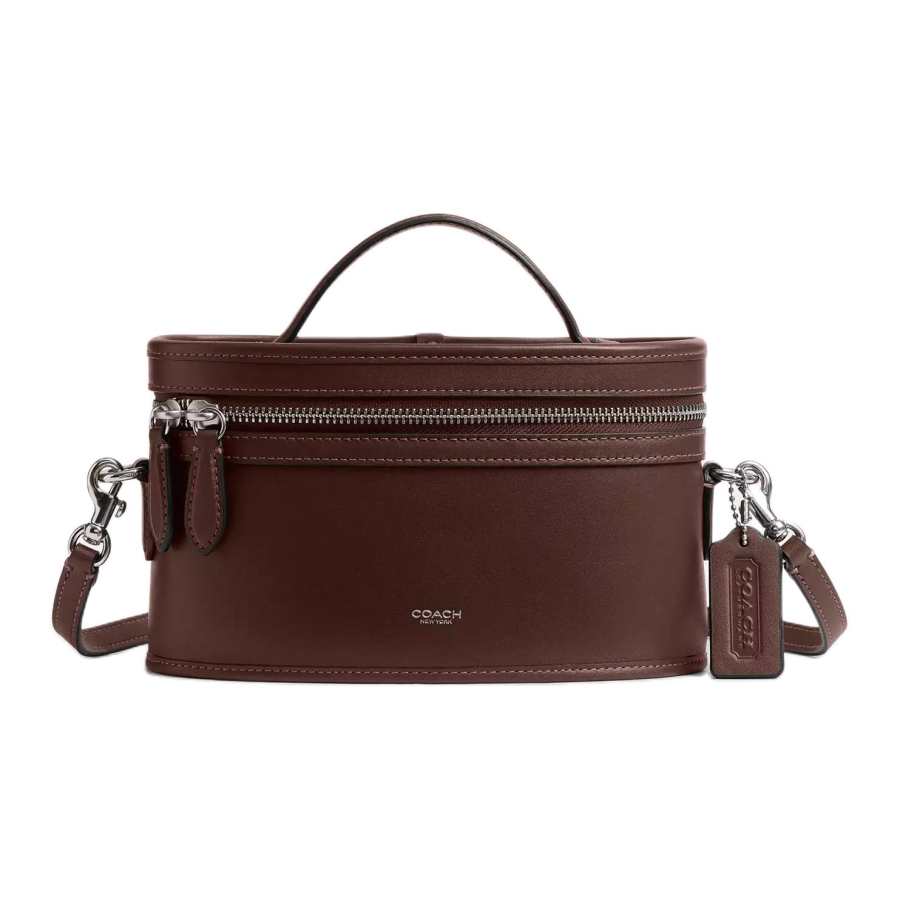 COACH Trail Leather Shoulder Bag, Crossbody Bag, Handbag Small Women's Maple