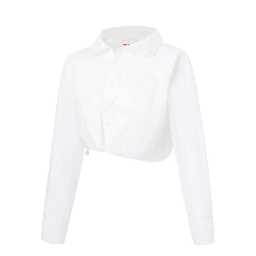 Li-Ning Li Ning Crop Tops Women's Ivory Lapel Moderate