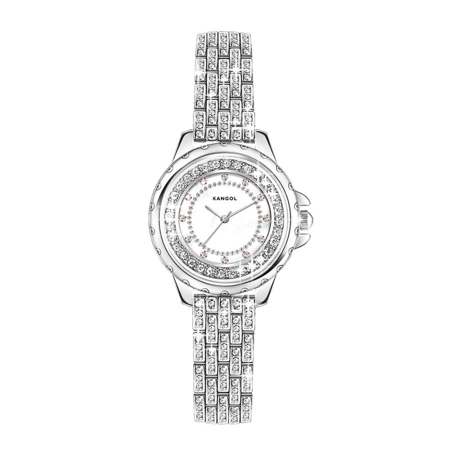 KANGOL Quartz Movement Metal Strap Watch Women's Watch Silver Dial