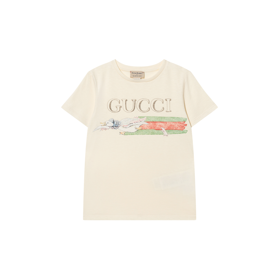 GUCCI x Peter Rabbit T Shirt SS24 Ecru Kids'