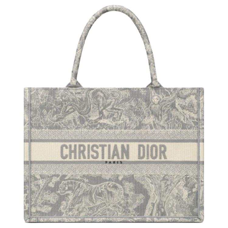 DIOR BookTote Canvas Handbag, Tote Bag, Shopping Bag, Shoulder Bag Medium Women's Gray
