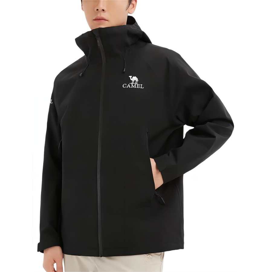 CAMEL Windproof And Abrasion Resistant Windbreaker Jacket Unisex Phantom Black