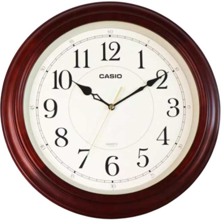 CASIO CASIO Sweeping Seconds Movement Wood Wall Clock Unisex White