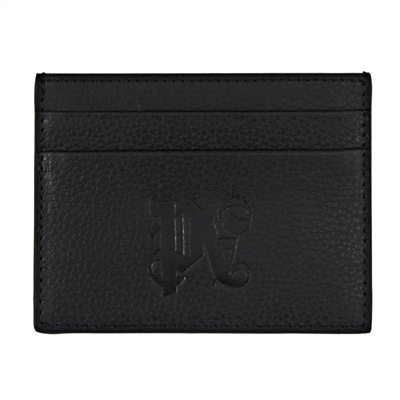 PALM ANGELS Calfskin Card Holder Men's Black