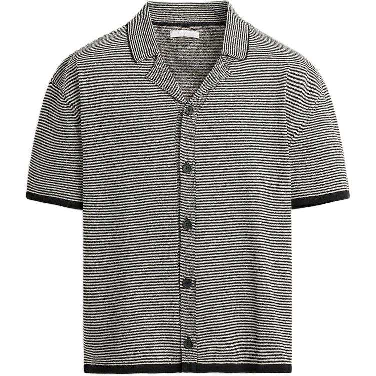 ZARA Knitwear Men's Stripes Lapel Moderate Cardigan