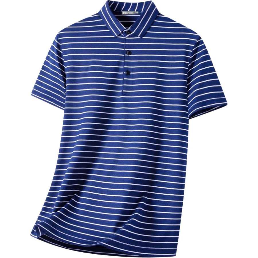 Hodo Polo Shirts Men's Royal Blue Polo Collar Thin Straight Fit