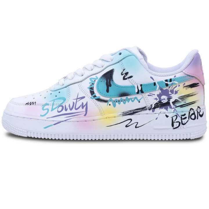 Nike Nike Air Force 1 Tin Foil Echo Abrasion Resistant Low top Skateboard Shoes Unisex Blue Purple