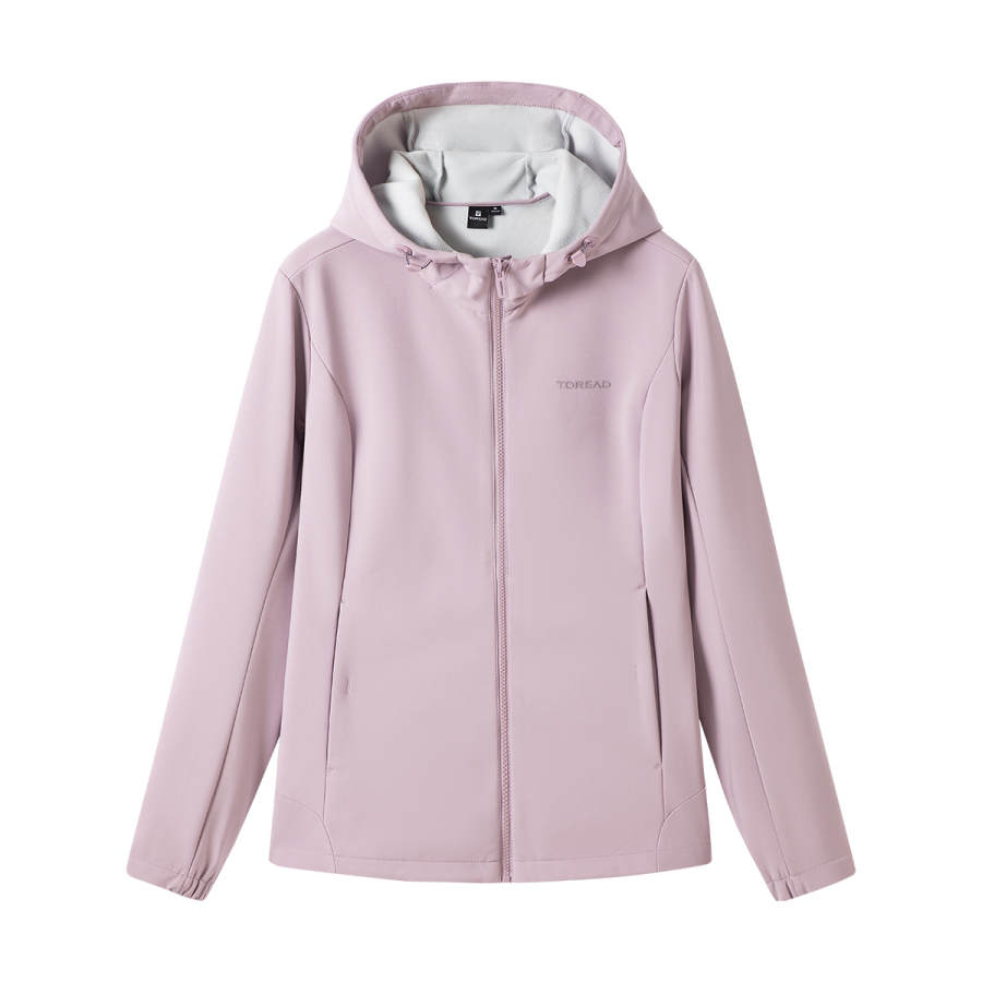 TOREAD Jackets Women's Cool Gray Purple Women's Hooded Moderate Soft Shell
