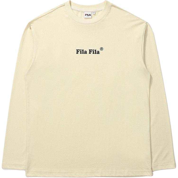 FILA T Shirts Unisex Ecru Crew Neck Moderate