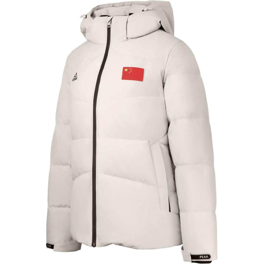 PEAK PEAK Down Jackets Women's White Light Khaki Hooded Thickened Down Jacket