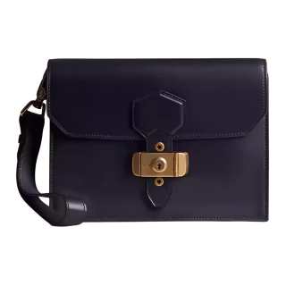 Dunhill Cow Leather Handbag Small Unisex Black
