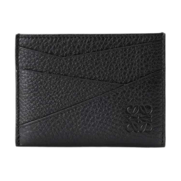 LOEWE Puzzle Calfskin Card Holder Men's Black