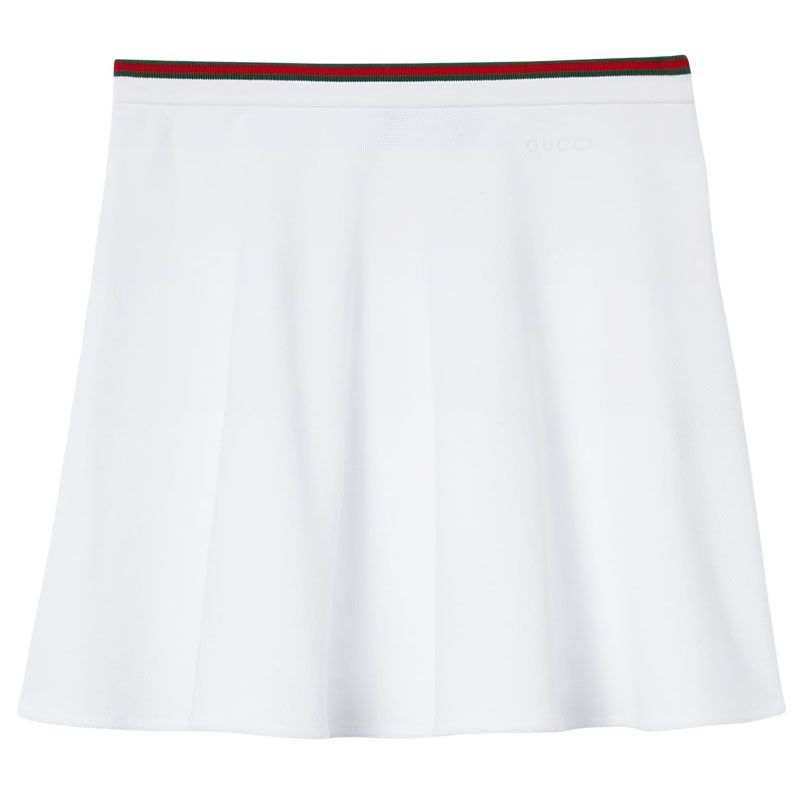GUCCI Cotton Piquet Skirt With Web