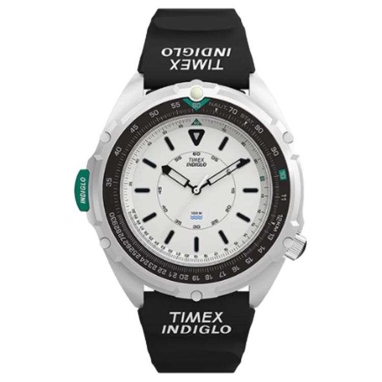 TIMEX 1995 Intrepid Collection Wrist Watches Quartz Movement Rubber Strap 46mm White Dial Men's Watches