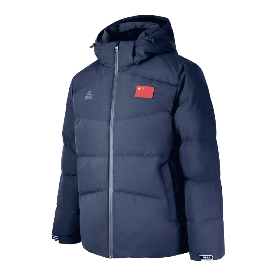PEAK PEAK Down Jackets Men's Deep Ink Blue Hooded Thickened Down Jacket