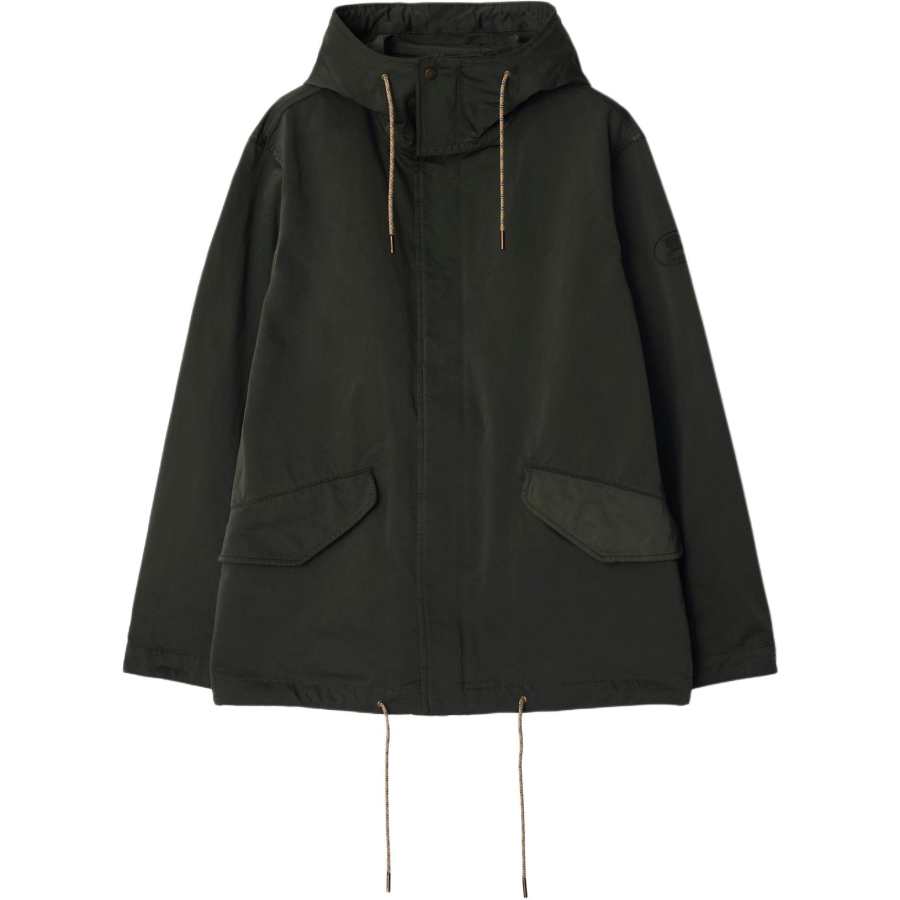 Burberry Logo Embroidered Hooded Drawstring Jacket