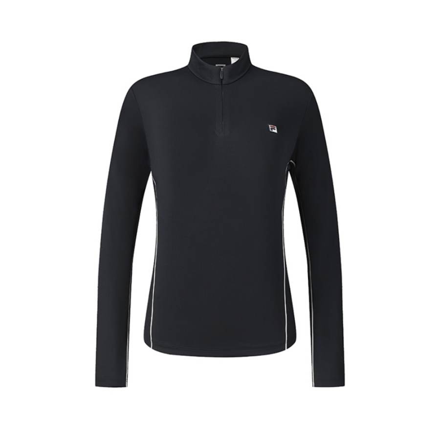 FILA Tennis T Shirts Women's RD Royal Blue Half Turtleneck Moderate