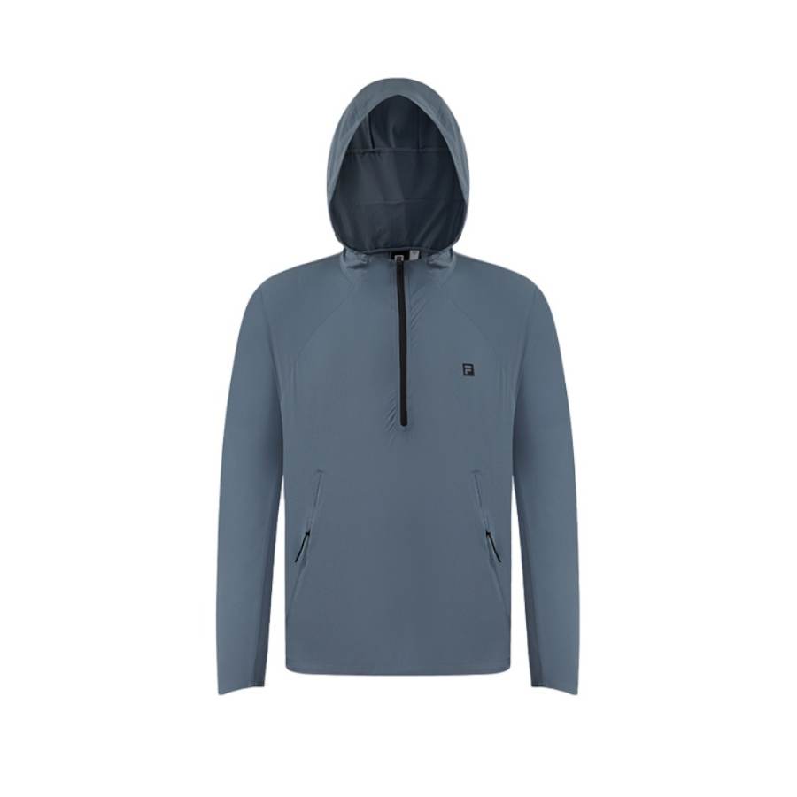 FILA Fitness Sweatshirts Men's Azure Sky Blue Hooded Moderate Regular