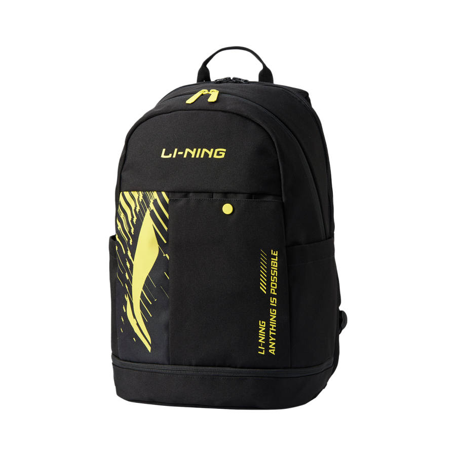 Li-Ning Li Ning Polyester Backpack Unisex Black & Yellow