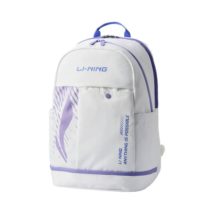 Li-Ning Li Ning Polyester Backpack Unisex White & Purple