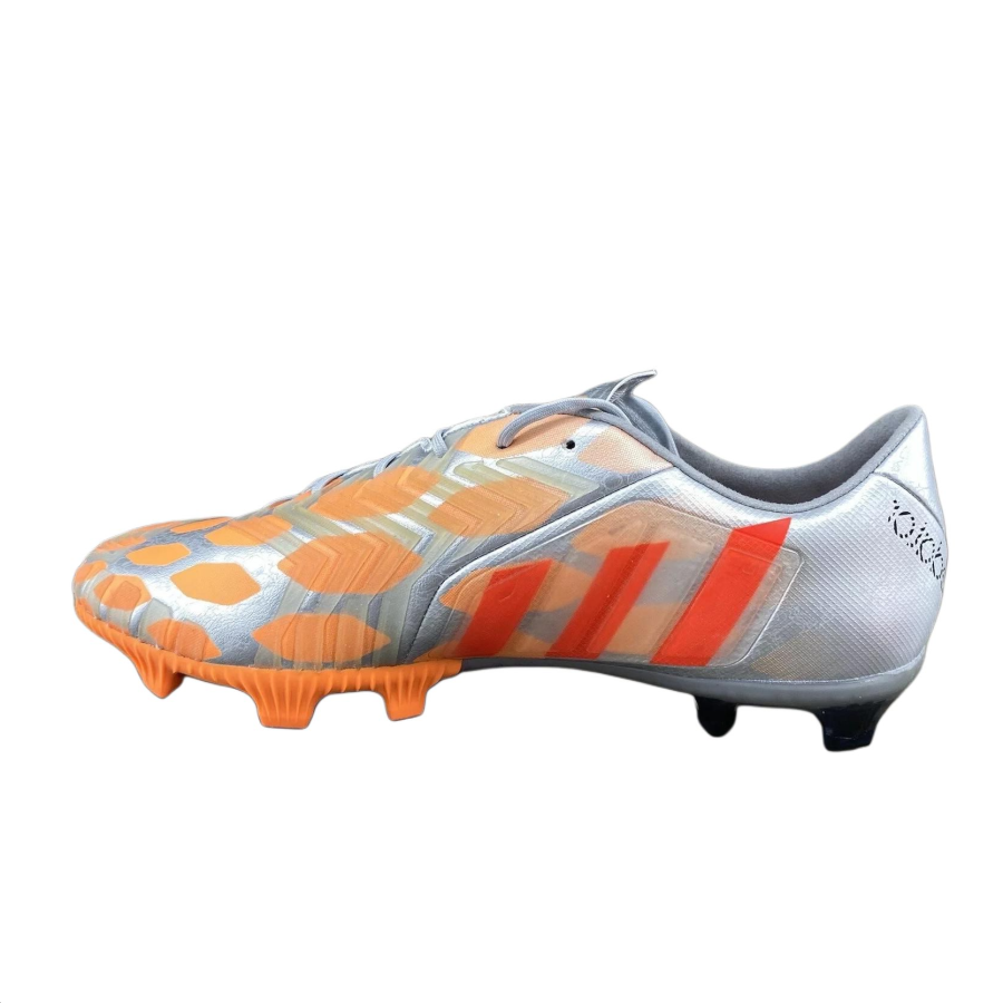 Adidas Adidas Predator Instinct FG Firm Ground Slip Resistant Abrasion Resistant Soccer Shoes Women's Silver Orange