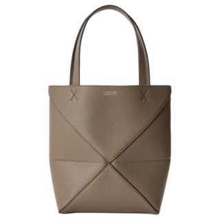 LOEWE Puzzle Fold Cow Leather Shoulder Bag, Crossbody Bag, Handbag Mini Women's Taupe