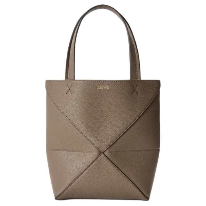 LOEWE LOEWE Puzzle Fold Cow Leather Shoulder Bag, Crossbody Bag, Handbag Mini Women's Taupe